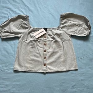 NWT Lumiere X Urban Outfitters Denim Button Up Blouse